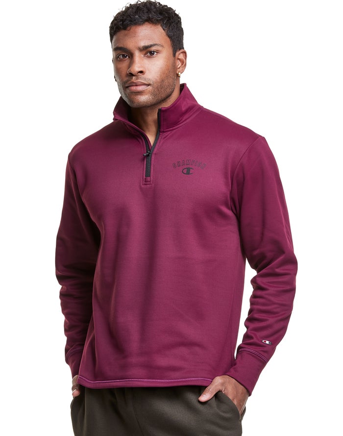 Hanorac Champion Game Day 1/4 Zip Block Arch Logo Barbati Violet - Romania PJBGFCE-18